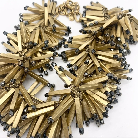 J. Crew Matchstick Black and Gold Necklace - Picture 2 of 4